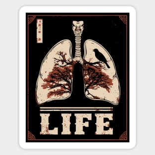 Life in Lungs | Anatomical Breath Art Sticker
